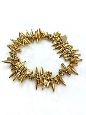 Stella & Dot Renegade Gold Spike Cluster Stretch Bracelet